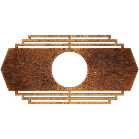 Ekena Millwork Chrysler Architectural Grade PVC Pierced Medallion, 28"W x 14"H x 7 3/8"ID x 3/4"P, Antiqued Copper CMPP28X14CSACO